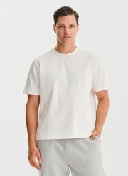 PAKO LORENTE - Biały t-shirt oversize. Białe t-shirty Pako Lorente, xl, bez wzorów, z bawełny, bez kołnierzyka, bez ramiączek. Za 99.99 zł.