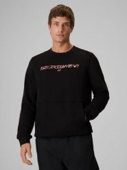 4F Bluza dresowa regular bez kaptura męska - czarna L. Czarne bluzy 4F, l, bez wzorów, z dresówki, bez kaptura. Za 159.99 zł.