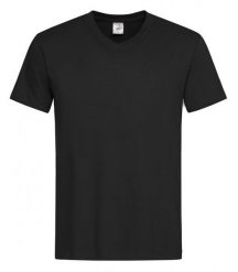 Czarny Bawełniany T-Shirt w Serek, Męski Bez Nadruku -STEDMAN- Koszulka, Krótki Rękaw, Basic, V-neck. Czarne bluzki z długim rękawem Stedman, m, bez wzorów, z bawełny, bez kołnierzyka, bez ramiączek. Za 49.00 zł.