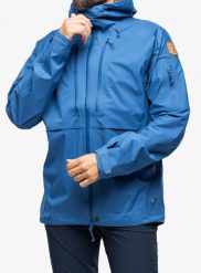 Kurtka wodoodporna męska Fjallraven Keb Eco-Shell Jacket. Niebieskie kurtki Fjällräven, na zimę, m, bez wzorów, bez kaptura. Za 1,869.99 zł.