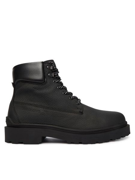 Tommy Jeans Trzewiki Tjm Lace Up Boot Leather EM0EM01629 Czarny. Czarne botki sznurowane Tommy Jeans, bez wzorów, z jeansu, bez obcasa, bez zapięcia. Za 599.99 zł.