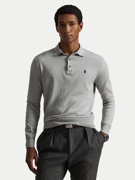 Polo Ralph Lauren Polo 710P04446002 Szary jasny Regular Fit. Szare koszulki polo Polo Ralph Lauren, m, bez wzorów, z bawełny, bez kołnierzyka, bez ramiączek. Za 657.99 zł.