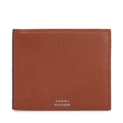 Duży Portfel Męski Tommy Hilfiger. Brązowe portfele Tommy Hilfiger, bez wzorów. Za 199.99 zł.