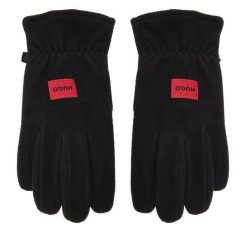Rękawiczki Męskie HUGO. Czarne rękawiczki Hugo, bez wzorów, z dzianiny. Za 329.99 zł.