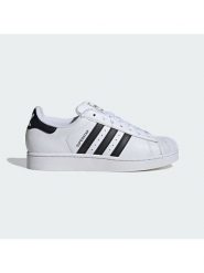 Adidas Skórzane sneakersy "Superstar II" w kolorze biało-czarnym rozmiar: 46 2/3. Białe buty sportowe casual Adidas, bez wzorów, z materiału, bez zapięcia. Za 327.32 zł.