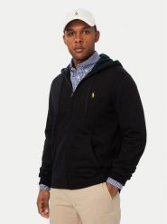 Polo Ralph Lauren Bluza 710B28290001 Czarny Regular Fit. Czarne bluzy Polo Ralph Lauren, m, bez wzorów, z bawełny, bez kaptura. Za 879.99 zł.