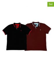 The Time of Bocha Koszulki polo (2 szt.) w kolorze bordowym i czarnym rozmiar: S. Czarne koszulki polo The Time of Bocha, s, bez wzorów, z bawełny, bez kołnierzyka, bez ramiączek. Za 165.99 zł.