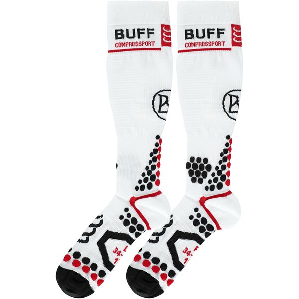 Skarpety BUFF KIRYL KNEE-LENGHT SOCKS WHITES-WHITE-S. Białe skarpety Buff, bez wzorów. Za 119.90 zł.