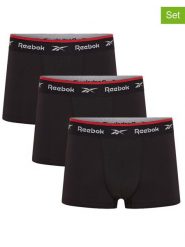 Reebok Bokserki (3 pary) "Redgrave" w kolorze czarnym rozmiar: L. Czarne bokserki Reebok, l, bez wzorów. Za 56.99 zł.