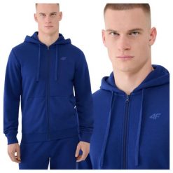 Bluza męska z kapturem rozpinana 4F 4FWMM00TSWSM1768. Czarne bluzy z kapturem 4F, m, bez wzorów, z bawełny, z kapturem. Za 169.99 zł.