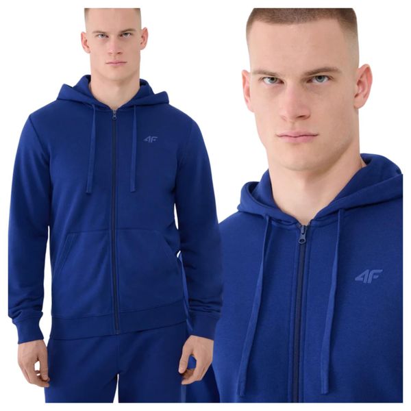 Bluza męska z kapturem rozpinana 4F 4FWMM00TSWSM1768. Czarne bluzy z kapturem 4F, m, bez wzorów, z bawełny, z kapturem. Za 169.99 zł.