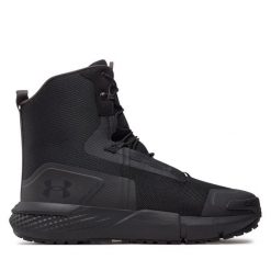 Trekkingi Under Armour. Czarne botki sznurowane Under Armour, bez wzorów, bez obcasa, bez zapięcia. Za 609.99 zł.