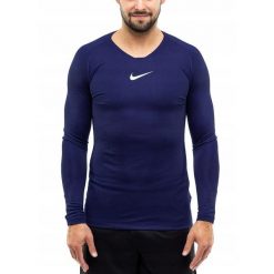 Koszulka Termoaktywna Mężczyzna Nike Długi Rękaw Longsleeve Dry Park roz. L. Niebieskie bielizna termoaktywna Nike, l, bez wzorów, z materiału, bez ramiączek, na fitness i siłownię. Za 85.00 zł.
