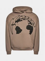 Mindout Bluza Globe Brązowy Boxy Fit. Brązowe bluzy Mindout, m, bez wzorów, z bawełny, bez kaptura. Za 379.99 zł.