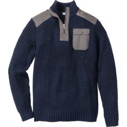 Sweter ze stójką Slim Fit bonprix intensywny niebieski. Swetry nierozpinane marki bonprix. Za 79.99 zł.