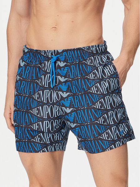 Emporio Armani Szorty kąpielowe EM000583 AF20442 FB335 Niebieski Regular Fit. Niebieskie kąpielówki Emporio Armani, m, bez wzorów, z syntetyku. Za 369.99 zł.