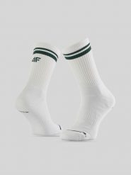 4F Skarpetki tenisowe długie (2-pack) męskie - białe 39-42. Białe skarpetki sportowe 4F, bez wzorów. Za 39.99 zł.