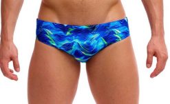 Kąpielówki męskie Funky Trunks Storm Chaser - slipy. Niebieskie slipy i bokserki Funky Trunks, l, bez wzorów, z materiału. Za 139.00 zł.