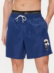 KARL LAGERFELD Szorty plażowe 235M2213 Granatowy Regular Fit. Niebieskie szorty KARL LAGERFELD, m, bez wzorów, z syntetyku. Za 369.99 zł.