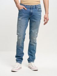 Jeansy męskie skinny z przetarciami niebieskie Jeffray 298. Niebieskie eleganckie spodnie BIG STAR, l, z denimu, eleganckie. W wyprzedaży za 279.99 zł.