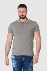 GUESS Khaki koszulka polo z wyszywanym logo. Zielone koszulki polo Guess, m, z aplikacjami, bez kołnierzyka, bez ramiączek. W wyprzedaży za 159.99 zł.