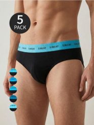 Bawełniane majtki slipy 5 pack - czarny. Czarne slipki Sinsay, l, bez wzorów, z bawełny. Za 29.99 zł.