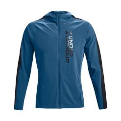 Kurtka do biegania męska Under Armour OutRun The Storm Jacket. Niebieskie kurtki Under Armour, m, bez wzorów, bez kaptura, do biegania. Za 389.00 zł.
