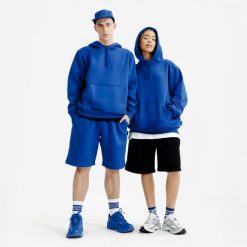 Bluza z kapturem unisex Elementals. Niebieskie bluzy z kapturem Decathlon, xl, bez wzorów, z bawełny, z kapturem. Za 169.99 zł.