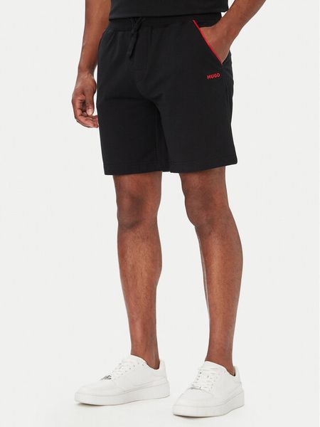 HUGO Szorty sportowe Noah 50566165 Czarny Regular Fit. Czarne krótkie spodenki sportowe Hugo, m, bez wzorów, z bawełny. Za 339.99 zł.