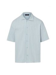 PEGADOR koszula z krótkim rękawem Mężczyźni Modern Fit Bawełna (100%) niebieski, L. Niebieskie koszule PEGADOR, l, bez wzorów, z bawełny, bez kołnierzyka, bez ramiączek. Za 299.95 zł.