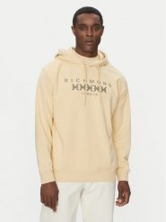 John Richmond Bluza UMP25006FE Beżowy Regular Fit. Brązowe bluzy John Richmond, l, bez wzorów, z bawełny, bez kaptura. Za 229.99 zł.
