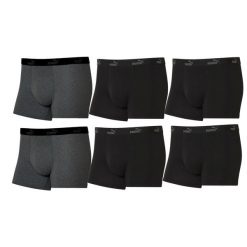 Bokserki majtki męskie Puma Boxershorts 6-pak bawełniane. Czarne bokserki Puma, m, bez wzorów, z bawełny. Za 179.00 zł.