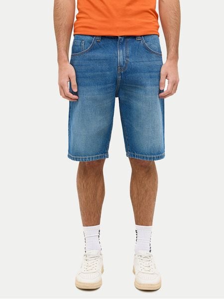 Mustang Szorty jeansowe Jackson 1016457 Niebieski Straight Fit. Niebieskie szorty Mustang, m, bez wzorów, z bawełny. Za 159.99 zł.