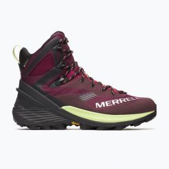 Buty turystyczne męskie Merrell Mtl Thermo Rogue 4 Mid GTX. Czerwone buty turystyczne Merrell, bez wzorów, bez zapięcia, trekkingowe. Za 949.99 zł.