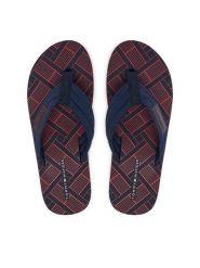Tommy Hilfiger Japonki Flag Patch Beach FM0FM06004 Granatowy. Niebieskie japonki Tommy Hilfiger, bez wzorów, z materiału. Za 169.99 zł.