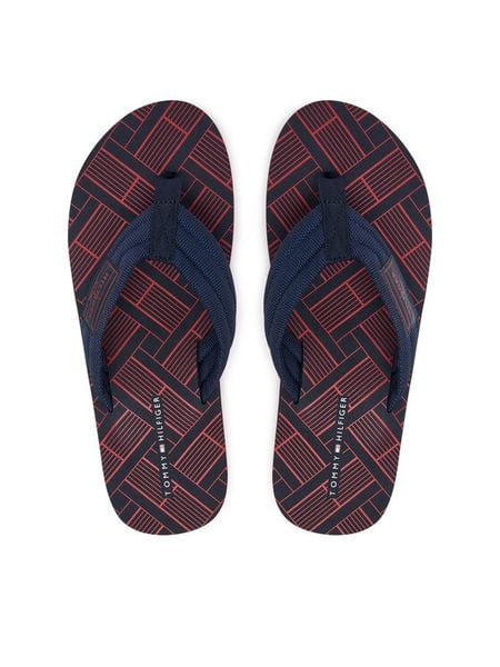 Tommy Hilfiger Japonki Flag Patch Beach FM0FM06004 Granatowy. Niebieskie japonki Tommy Hilfiger, bez wzorów, z materiału. Za 169.99 zł.