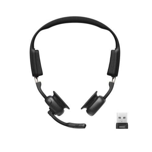SHOKZ C610-AA-BK słuchawki/zestaw słuchawkowy Bezprzewodowy Nauszny Biuro/centrum telefoniczne USB Typu-A Bluetooth Czarny. Czarne słuchawki bezprzewodowe SHOKZ. Za 897.99 zł.
