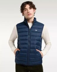 MESKA KURTKA LEE STAND COLLAR PUFFER VEST RIVET NAVY 112370536. Niebieskie kurtki Lee, m, bez wzorów, z puchu, bez kaptura. Za 259.99 zł.