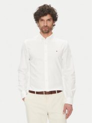 Tommy Hilfiger Koszula MW0MW38556 Biały Slim Fit. Białe koszule Tommy Hilfiger, m, bez wzorów, z bawełny, bez kołnierzyka, bez ramiączek. Za 259.99 zł.
