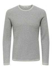 ONLY & SONS Sweter "Eric" w kolorze jasnoszarym rozmiar: M. Szare swetry nierozpinane Only & Sons, m, bez wzorów, z bawełny, bez kołnierzyka, bez ramiączek. Za 114.17 zł.