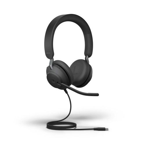 Słuchawki nauszne Jabra Evolve2 40 SE MS Stereo, USB-C, czarne. Czarne słuchawki nauszne Jabra. Za 508.99 zł.