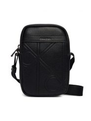 Calvin Klein Saszetka Emblem Aop Emboss Slim Reporter LV04D3371G Czarny. Czarne saszetki i nerki CALVIN KLEIN, bez wzorów, ze skóry. Za 329.99 zł.