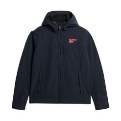 Kurtka z kapturem Superdry Soft Shell. Niebieskie kurtki Superdry, m, bez wzorów, z softshellu, z kapturem. W wyprzedaży za 440.15 zł.
