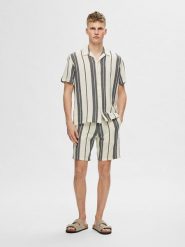 SELECTED HOMME Koszula w kolorze kremowo-niebieskim rozmiar: XL. Brązowe koszule Selected Homme, xl, bez wzorów, z bawełny, bez kołnierzyka, bez ramiączek. Za 61.89 zł.