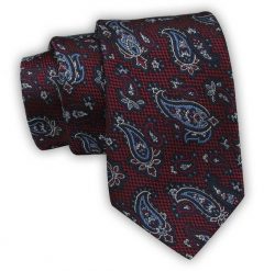 Krawat Alties (7 cm) - Bordo, Wzory Paisley. Czerwone krawaty i muchy Alties, bez wzorów, z tkaniny. Za 49.00 zł.