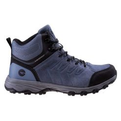 Buty trekkingowe męskie Hi-Tec Helone Mid Wp - niebieskie, Rozmiar buta 41. Niebieskie buty trekkingowe Hi-tec, bez wzorów, z gumy, bez zapięcia. W wyprzedaży za 289.99 zł.