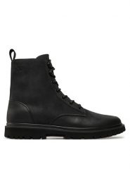 Calvin Klein Jeans Kozaki Eva Boot Mid Laceup Rebellious YM0YM01071 Czarny. Czarne kozaki Calvin Klein Jeans, bez wzorów, z jeansu, bez obcasa, bez zapięcia. Za 849.99 zł.