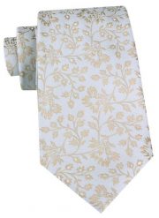 Męski Krawat - Chattier - Popielato-Błękitny z Kwiatowym Wzorem. Niebieskie krawaty i muchy Chattier, bez wzorów, z tkaniny. Za 55.00 zł.