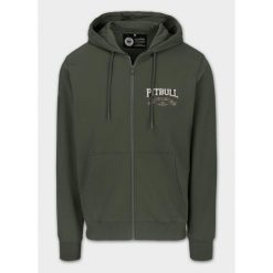 Bluza męska Pitbull rozpinana z kapturem TROUBLEMAKER. Zielone bluzy PITBULL, m, bez wzorów, z kapturem. Za 209.99 zł.