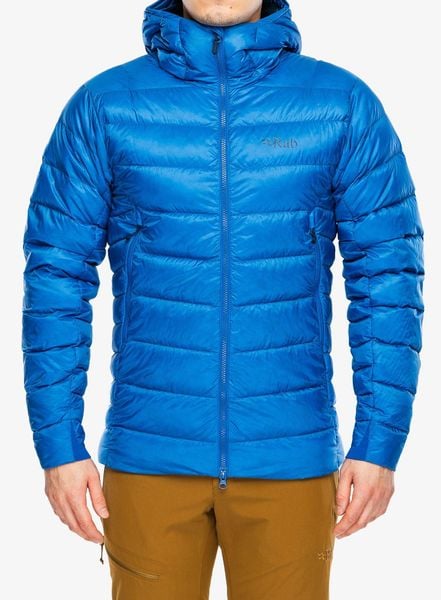 Kurtka puchowa Rab Electron Pro Hoody. Niebieskie kurtki RAB, s, bez wzorów, z materiału, bez kaptura. Za 1,385.99 zł.